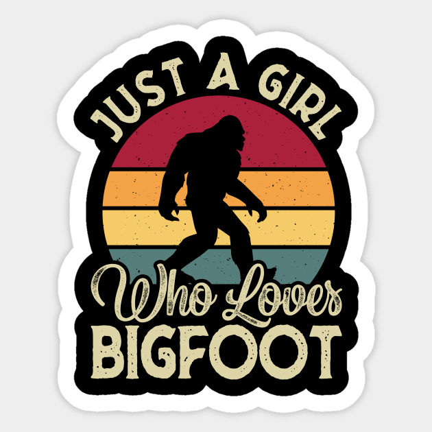 Just A Girl Who Loves Bigfoot Retro Sticker by Teewyld